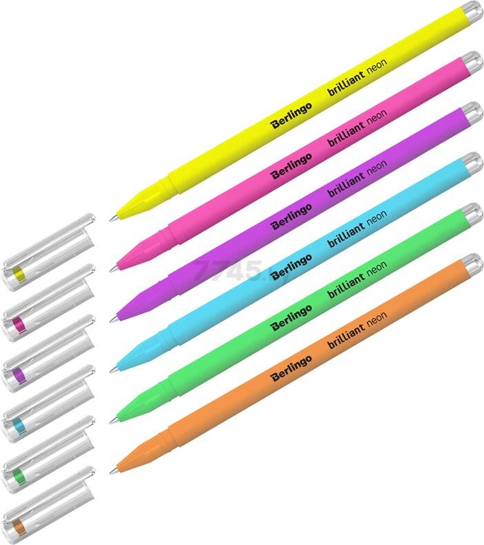Набор гелевых ручек BERLINGO Brilliant Neon ассорти 6 цветов (CNg_30306) - Фото 2