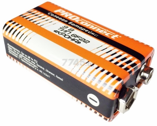 Батарейка 6F22 PROCONNECT 9 V солевая (30-0030)