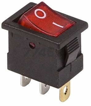 Выключатель клавишный ON-OFF REXANT Mini красный с подсветкой (36-2170)