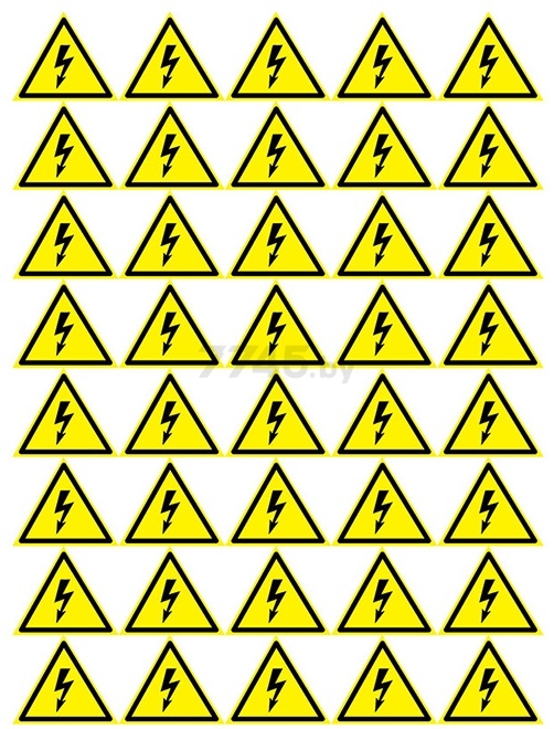 Знак-наклейка REXANT Опасность поражения электротоком 50х50х50 мм REXANT (56-0006-2) - Фото 2