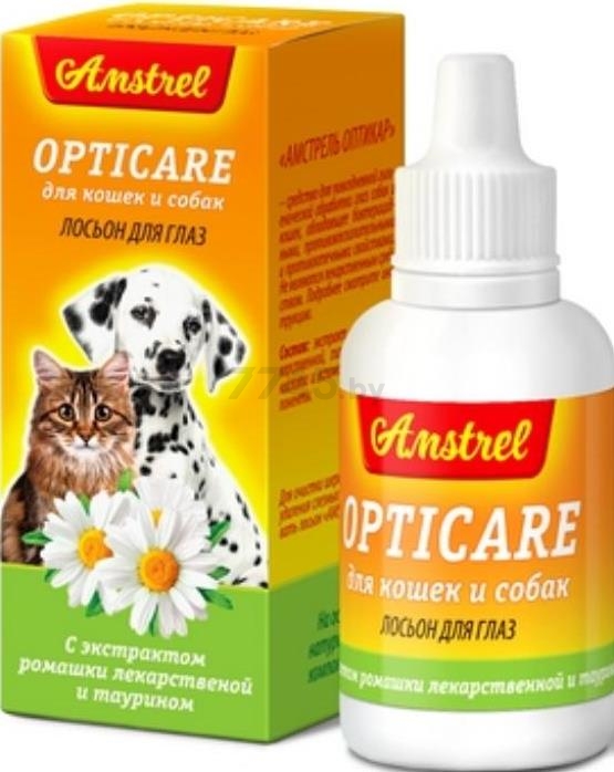 Лосьон для животных AMSTREL Opticare Для глаз с экстрактом ромашки и таурином 30 мл (000998)
