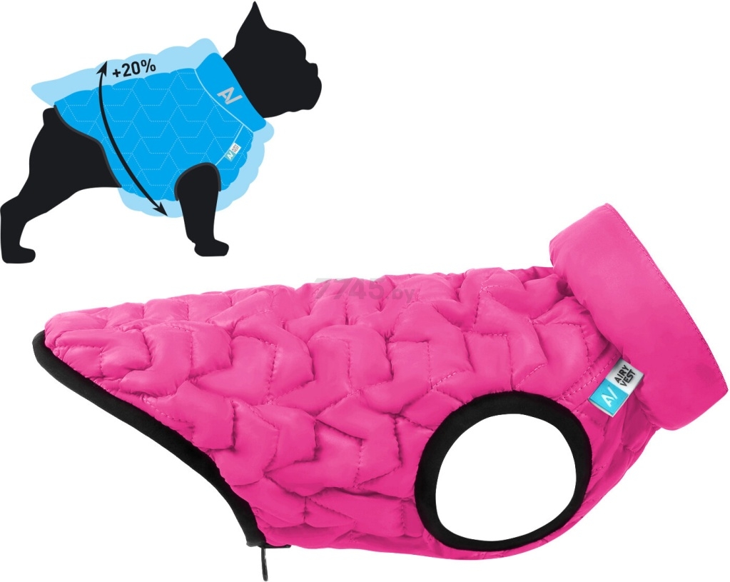 Куртка для собак AIRYVEST UNI S 35-38 см розовый/черный (2534) - Фото 2