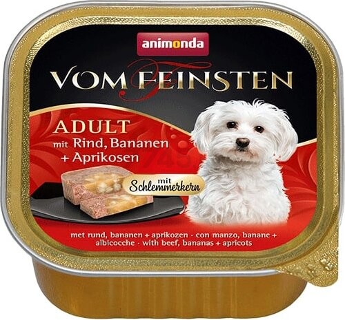 Влажный корм для собак ANIMONDA Vom Feinsten Kern Adult говядина, банан и абрикос ламистер 150 г (4017721826662)