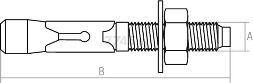 Анкер клиновой М12х70 мм STARFIX (SM-55915) - Фото 3
