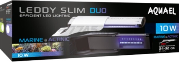 Светильник для аквариума AQUAEL Leddy Slim Duo Marine & Actinic 10 Вт 24,5 см (115152) - Фото 2