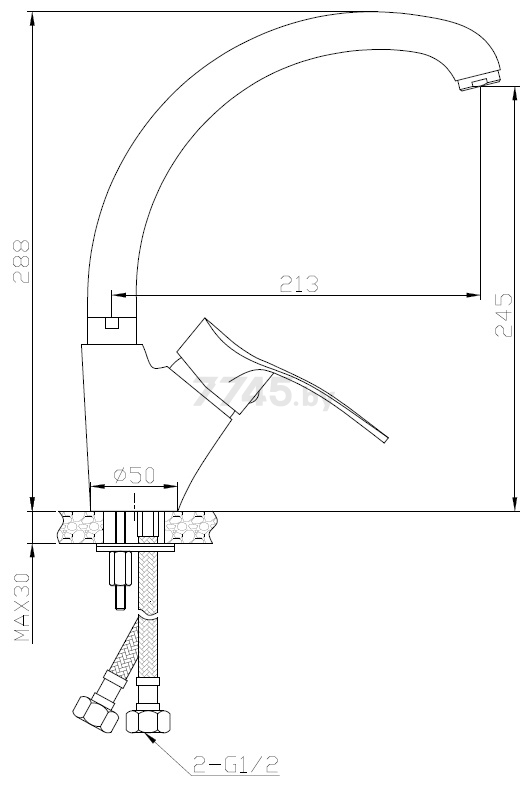 Смеситель для кухни AV ENGINEERING AVQUN4-B088 (AVQUN4-B088-234) - Фото 2