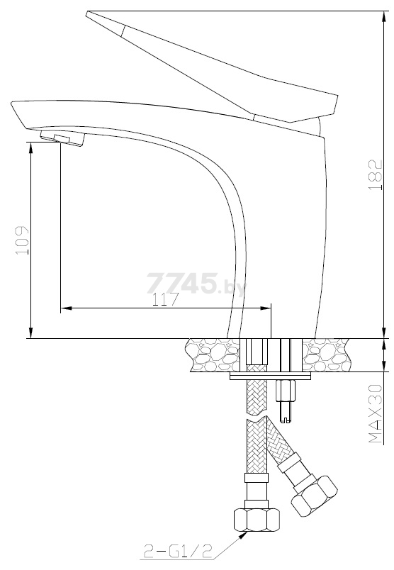 Смеситель для умывальника AV ENGINEERING AVZAN1-A264 (AVZAN1-A264-250) - Фото 2