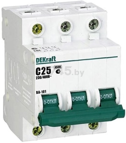 Автоматический выключатель DEKRAFT ВА-101 3Р 25А С 4,5кА (11080DEK) - Фото 2