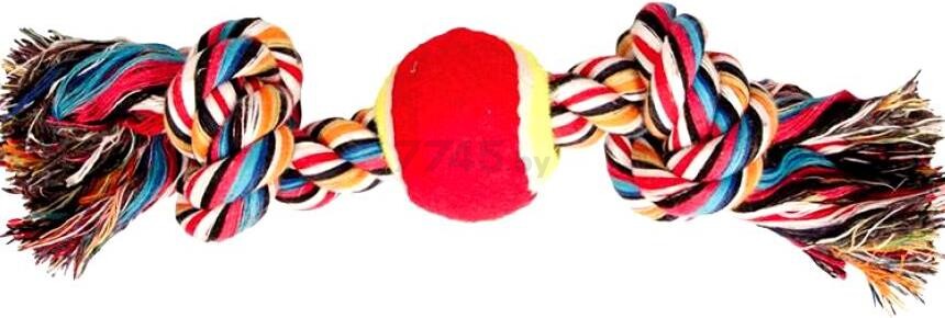 Игрушка для собак TRIOL Веревка 2 узла и мяч теннисный 0073XJ 35 см (12111020)