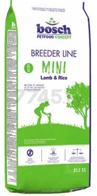 Сухой корм для собак BOSCH PETFOOD Breeder Mini Lamb & Rice ягненок с рисом 20 кг (4015598014274)