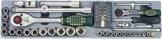 Набор инструментов 1/4", 1/2" 6 граней 48 предметов FORCE (C4482)