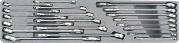 Набор ключей комбинированных метрических 8-24 мм и дюймовых 5/16"-3/4" 20 предметов FORCE (C5206)