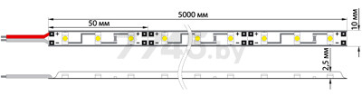 Лента светодиодная SMD 5050/60 14.4 Вт/м 6000K IP23 5 м LAMPER (141-465) - Фото 3