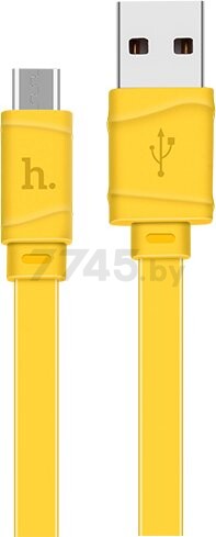 Кабель HOCO X5 Bamboo microUSB желтый