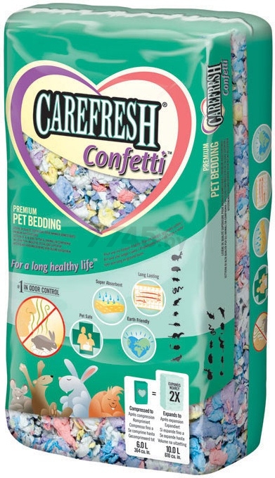 Подстилка для грызунов и птиц CAT'S BEST CareFresh Confetti 10 л, 0,96 кг (66380001327)