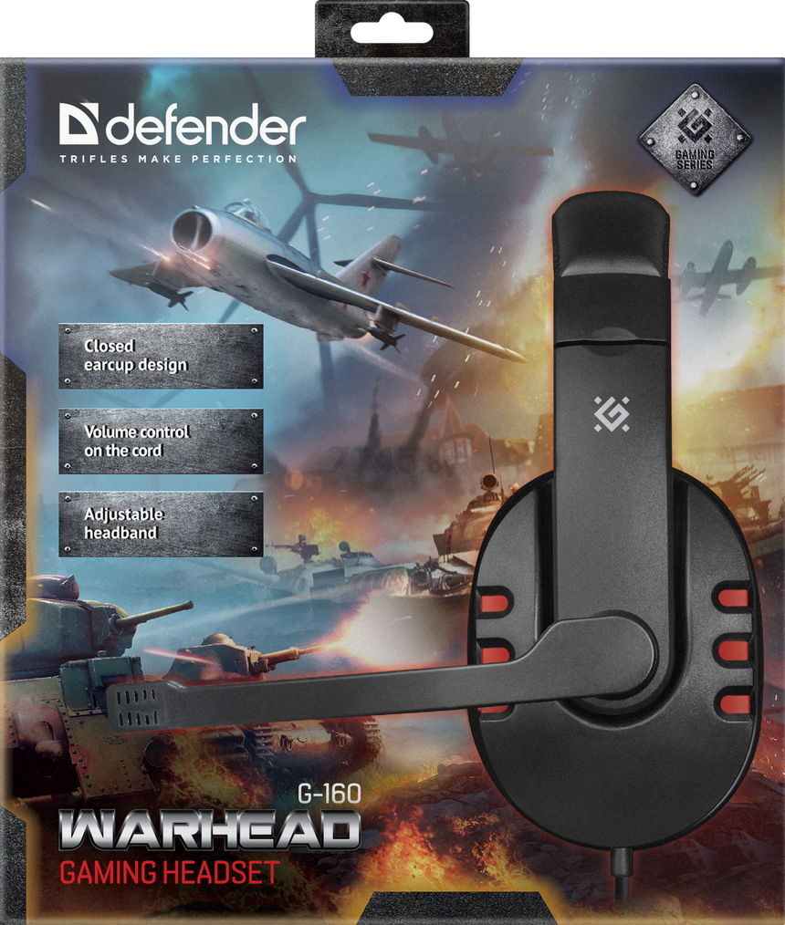 Наушники-гарнитура игровые DEFENDER Warhead G-160 (черный/красный) - Фото 10