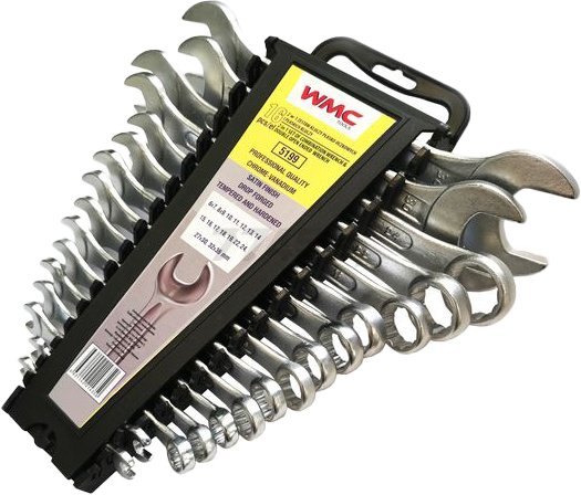 Набор ключей комбинированных и рожковых 6-36 мм 16 предметов WMC TOOLS (WMC-5199)