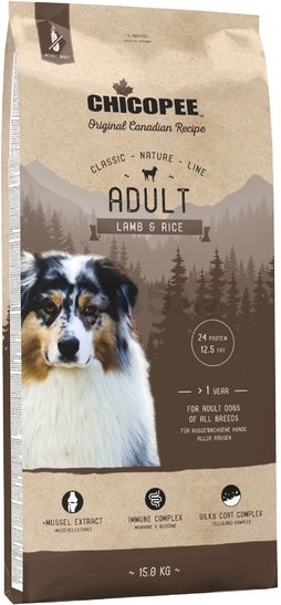 Сухой корм для собак CHICOPEE CNL Adult ягненок с рисом 15 кг (8292015)