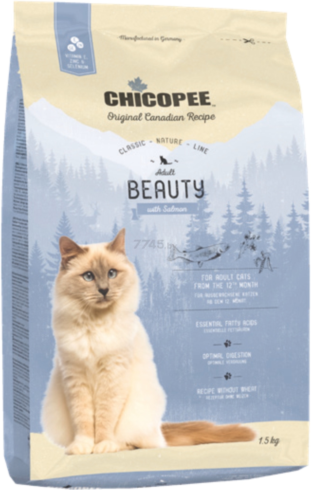 Сухой корм для кошек CHICOPEE CNL Beauty лосось 1,5 кг (52781015)