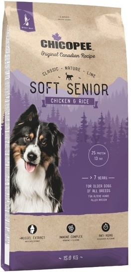 Сухой корм для пожилых собак CHICOPEE CNL Soft Senior курица с рисом 15 кг (8297015)