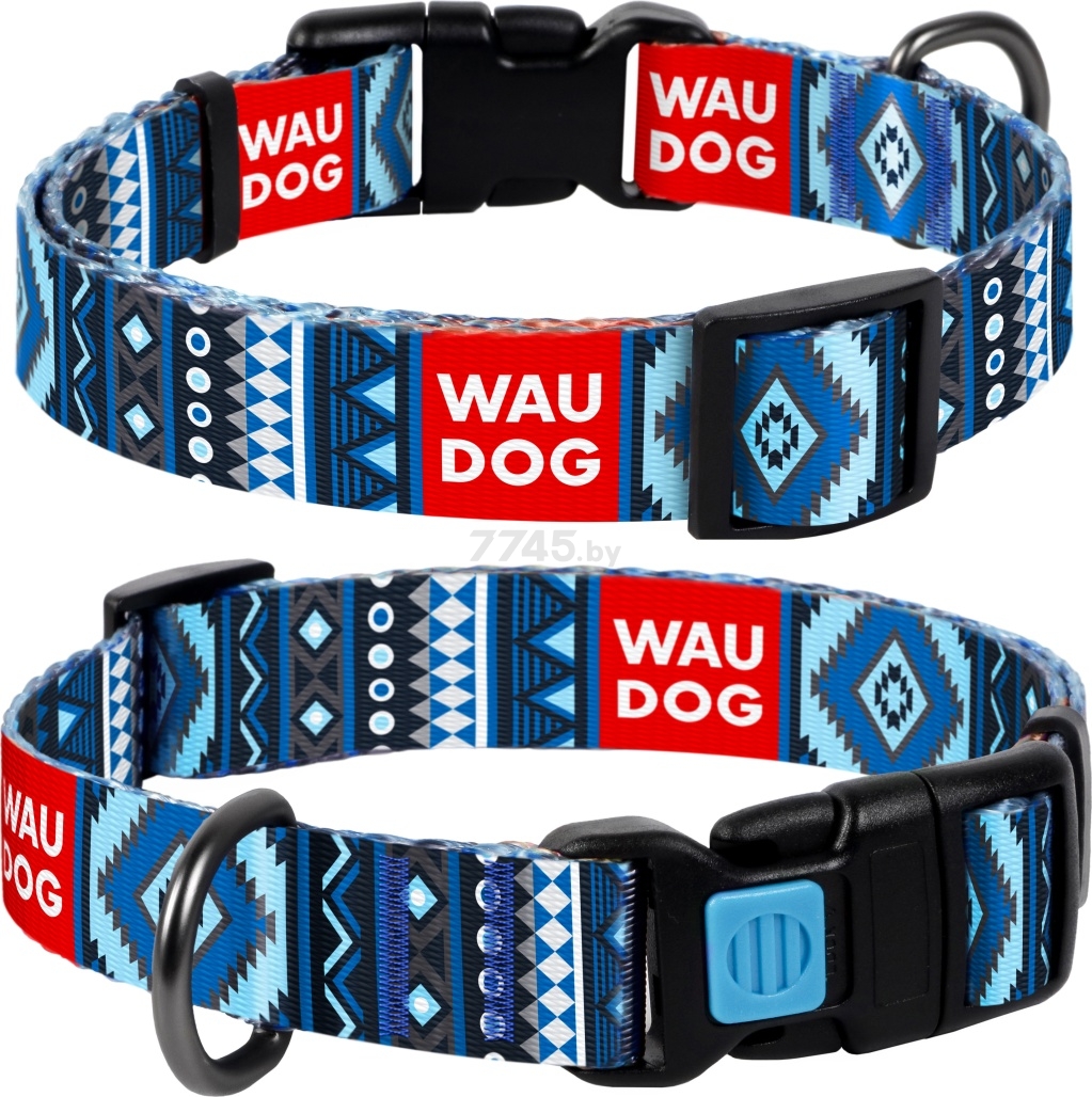Ошейник для собак COLLAR Waudog Nylon Этно 20 мм 24-40 см синий (4583) - Фото 2