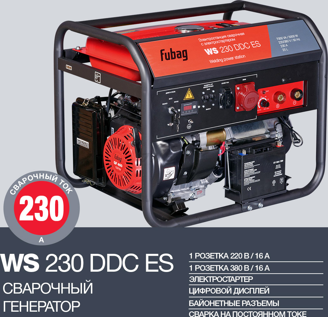 Генератор сварочный FUBAG WS 230 DDC ES (838238) - Фото 2