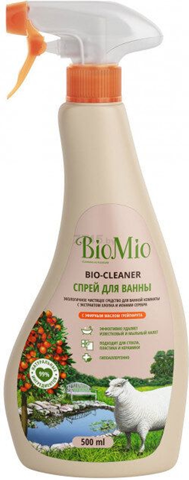 Средство чистящее для ванны BIOMIO Bio-Bathroom Cleaner Грейпфрут 0,5 л (4603014008022) - Фото 3