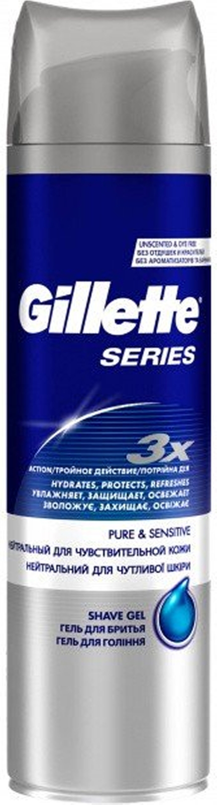 Гель для бритья GILLETTE Series Pure&Sensitive Для чувствительной кожи 200 мл (7702018403516)