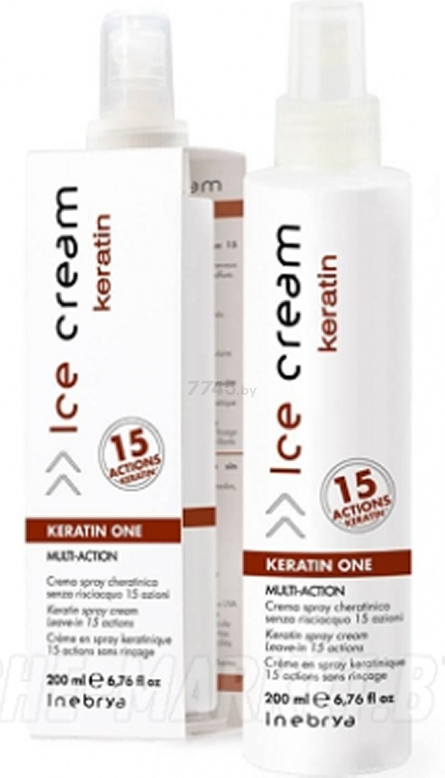 Крем-спрей INEBRYA Keratin One Multiaction 15 в 1 Кератиновый с керамидами 200 мл (8033219168874)