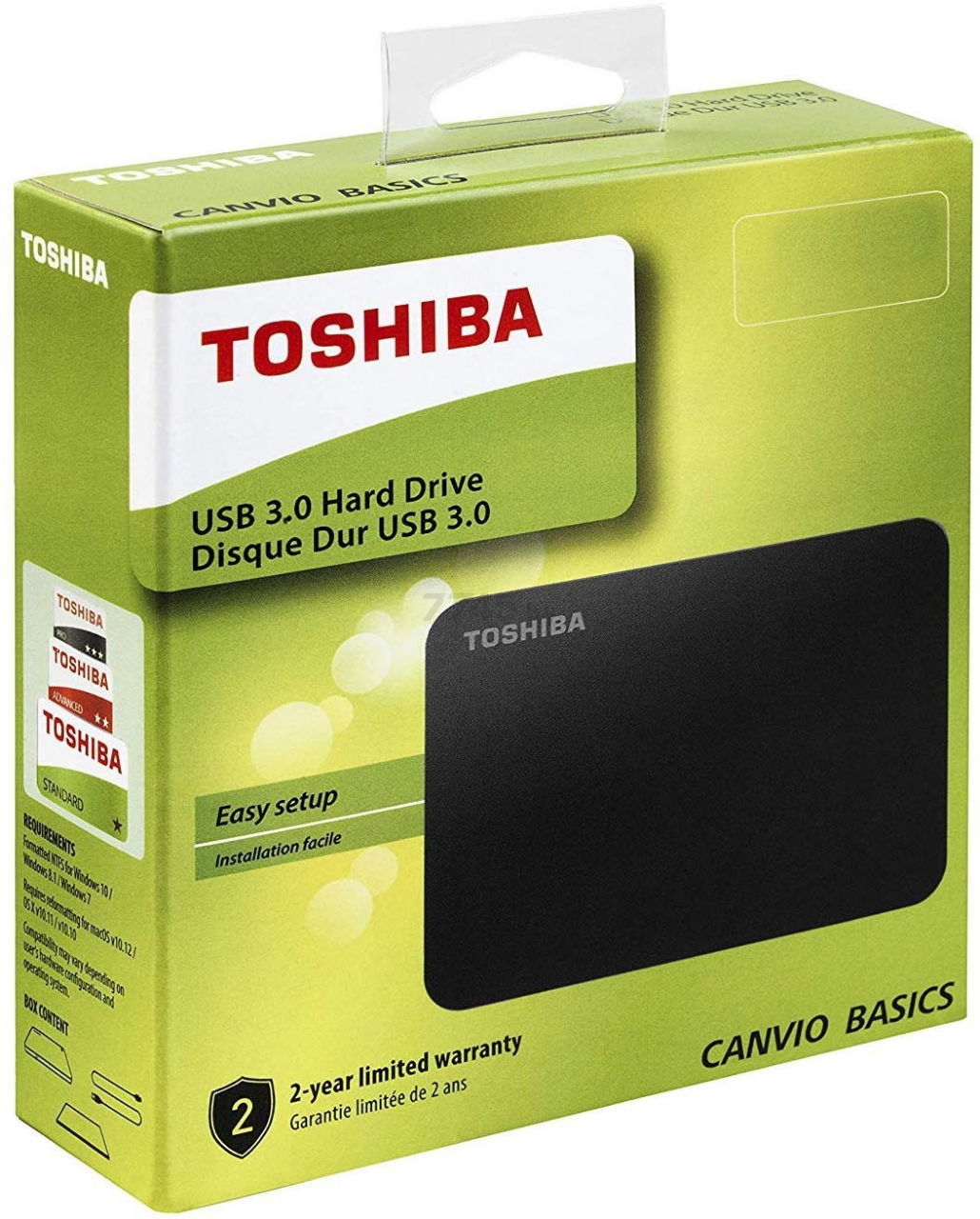 Внешний жесткий диск TOSHIBA Canvio Basics 2TB (HDTB420EK3AA) - Фото 6
