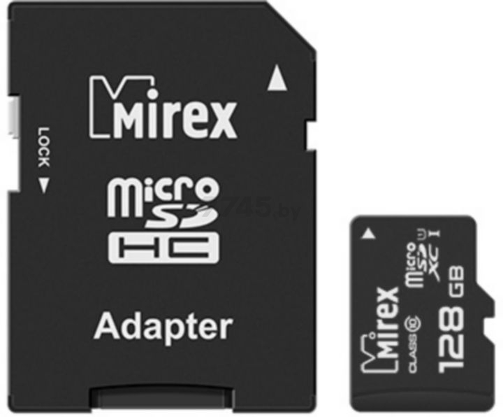Карта памяти MIREX microSDXC 128 Гб Class 10 UHS-I с адаптером SD (13613-AD10S128) - Фото 2