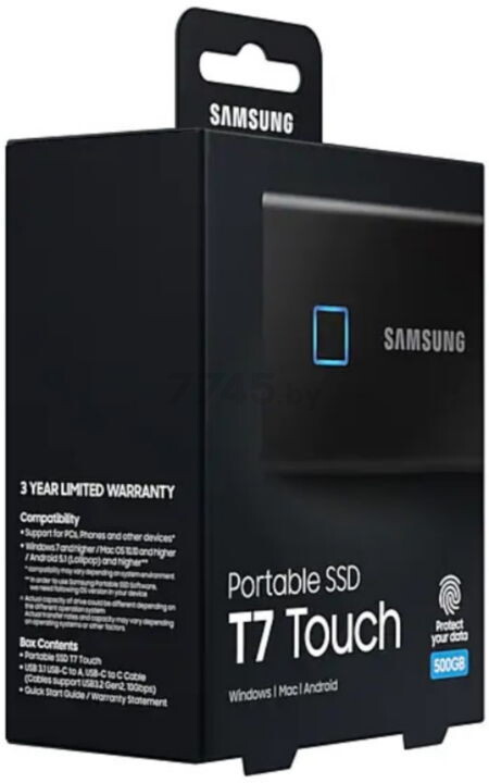 Внешний SSD диск SAMSUNG T7 Touch 500GB Black (MU-PC500K/WW) - Фото 7