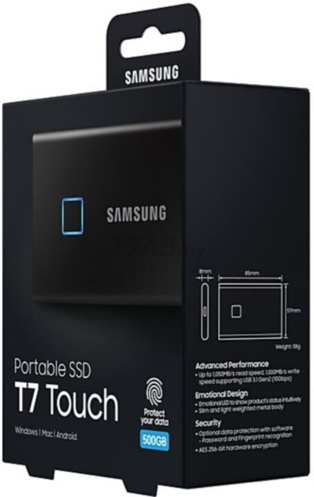 Внешний SSD диск SAMSUNG T7 Touch 500GB Black (MU-PC500K/WW) - Фото 6