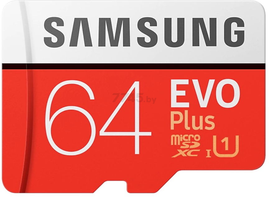 Карта памяти SAMSUNG MicroSDXC 64 Гб EVO plus 2020 с адаптером SD (MB-MC64HA/RU)