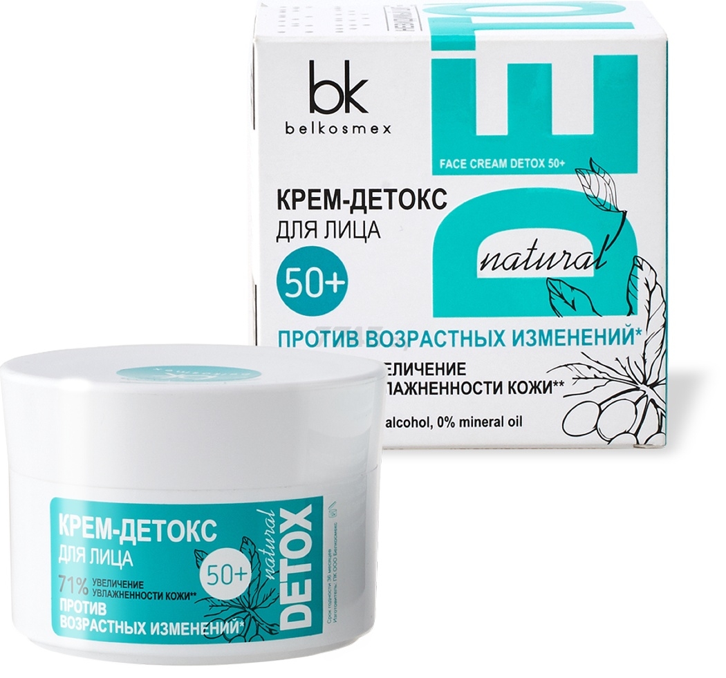 Крем-детокс BELKOSMEX Detox 50+ Увеличение увлажненности кожи 48 мл (4810090009144)