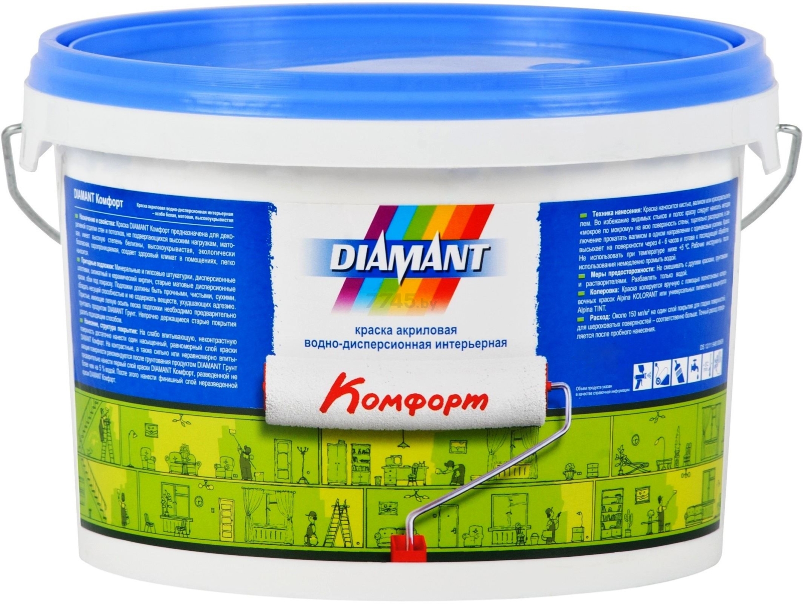 Краска акриловая DIAMANT Комфорт белый 5 л (948100151)