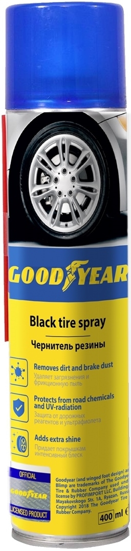 Чернитель шин GOODYEAR Black tire spray 400 мл (GY000700)