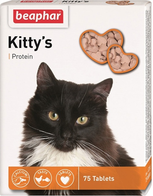 Добавка для кошек BEAPHAR Kitty's + Protein 75 штук (8711231125104)