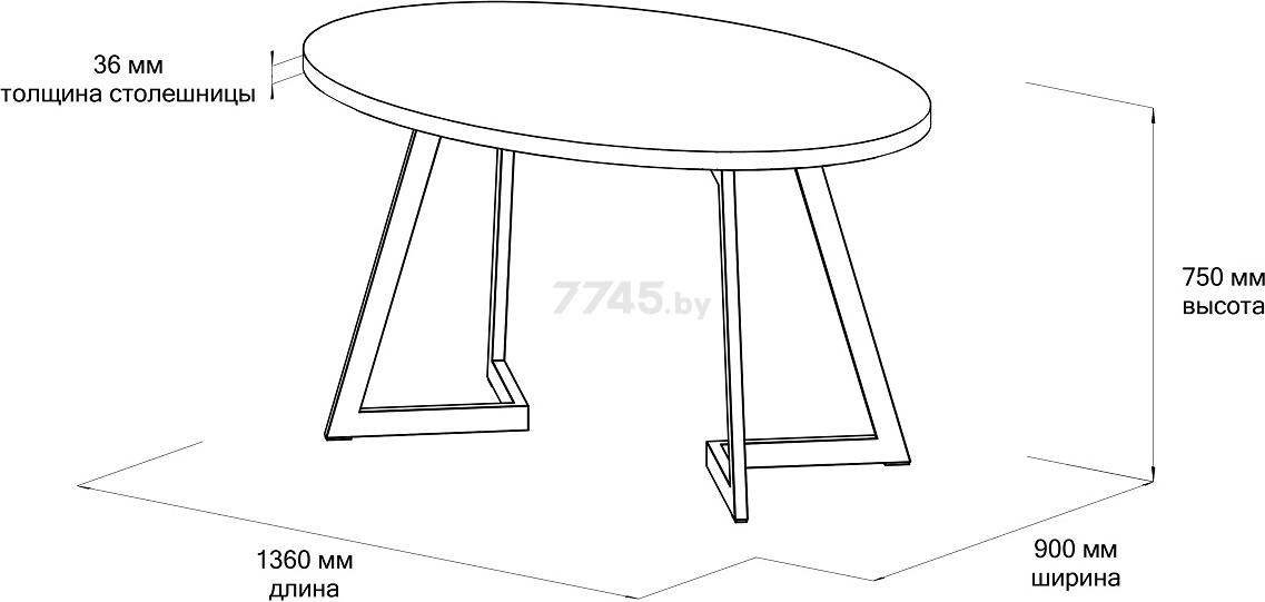 Стол кухонный DOMUS Диннер-2 белый/белый 136х90х75 см (14-102-102-01) - Фото 4