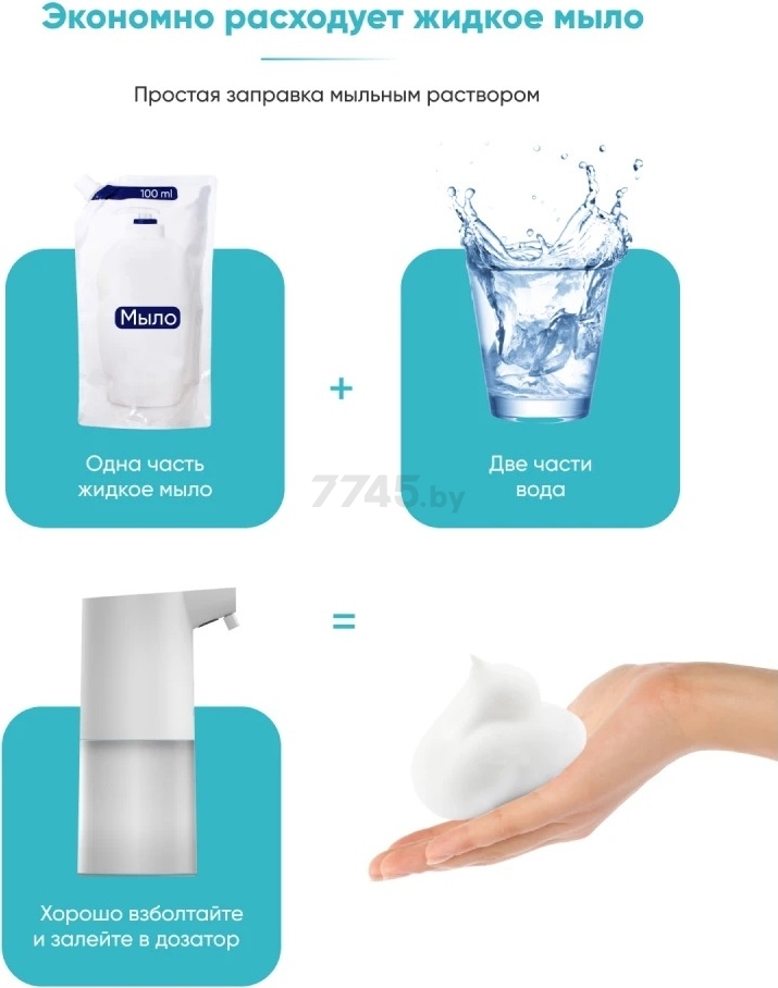 Дозатор для жидкого мыла ELARI SmartCare белый - Фото 6
