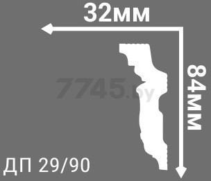 Плинтус потолочный ДЕ-БАГЕТ 2000х84x32 мм (ДП 29-90 84х32) - Фото 2