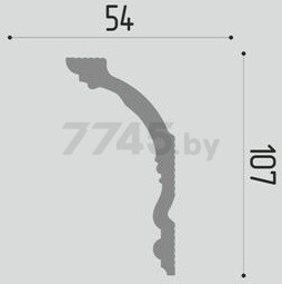 Плинтус потолочный ДЕ-БАГЕТ 2000х107x54 мм (ДП 37-120 107х54) - Фото 2