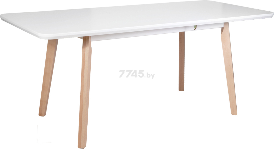 Стол кухонный DREWMIX Oslo 7 белый/бук 140-180x80x75 см (65567) - Фото 2