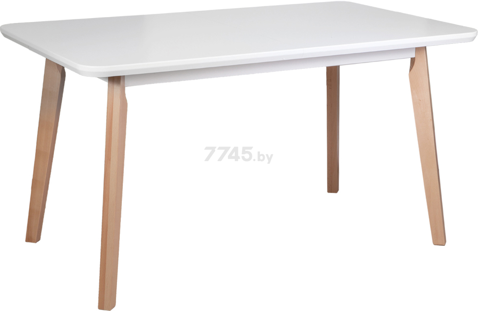 Стол кухонный DREWMIX Oslo 7 белый/бук 140-180x80x75 см (65567)