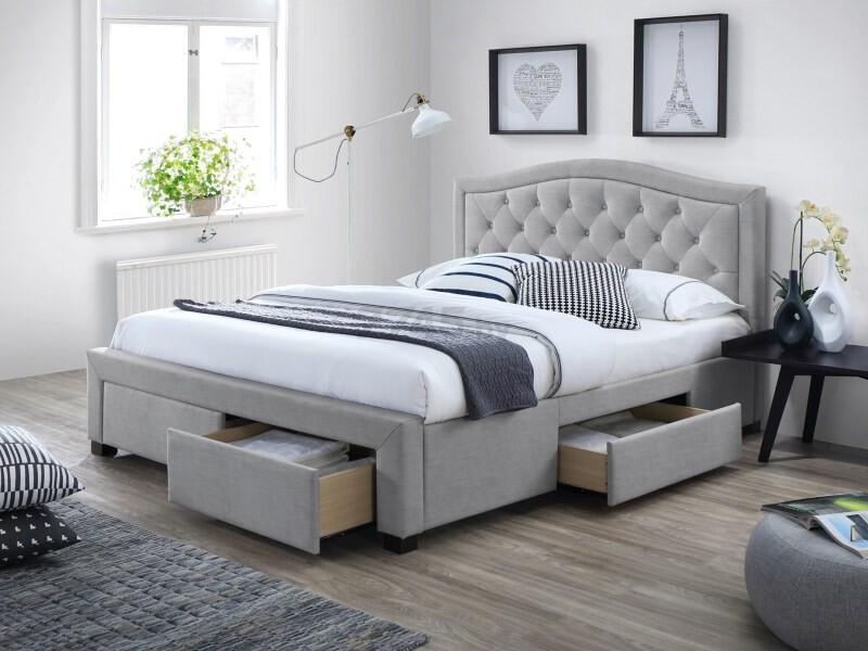 Кровать двуспальная SIGNAL Electra серый 160х200 см (ELECTRA160SZ)