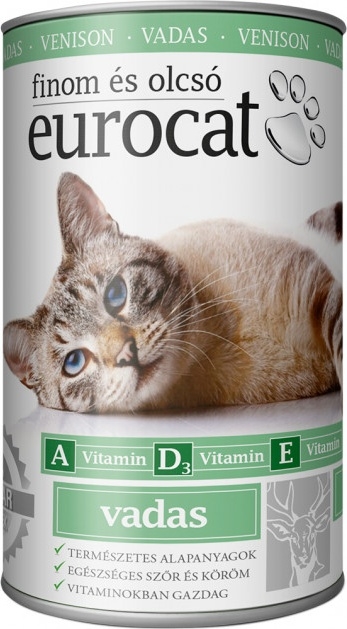 Влажный корм для кошек EUROCAT оленина консервы 415 г (ED204)