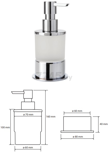 Дозатор для жидкого мыла BEMETA Omega-Kulate хром (138109161) - Фото 2