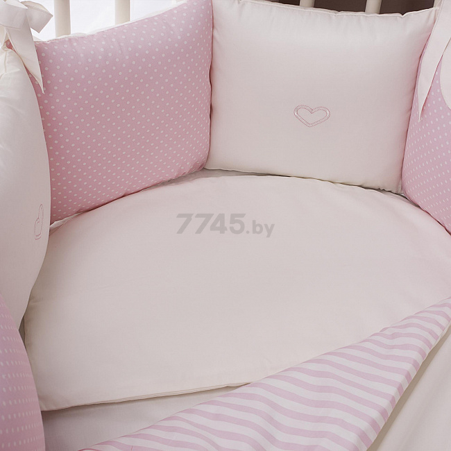 Комплект в кроватку PERINA Неженка Oval розовый 7 предметов (НО7.3-125х75) - Фото 3