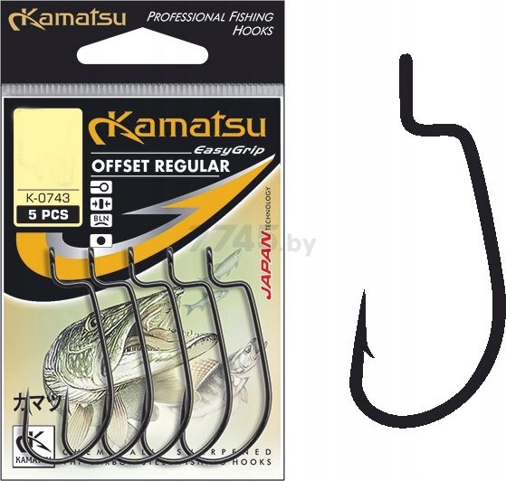 Крючки рыболовные одинарные KAMATSU Offset Regular K-0743 №1 5 штук (516300301)