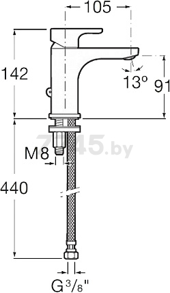 Смеситель для умывальника ROCA L20 XL (5A3E09C0M) - Фото 2